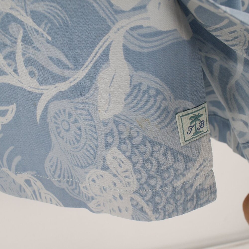 Tommy Bahama Hawaiian Shirt Mens 2XL Silk fish shrimp seafood print loop collar - Picture 8 of 16